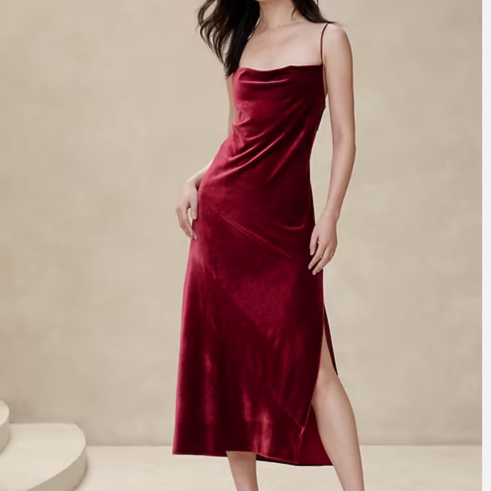 NWT Banana Republic Factory Elegant Red Velvet Dress